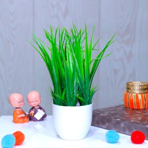 Grass Artificial Plant Showpiece for Home Decor (Plastic) – 6.5 Inch - Image 1