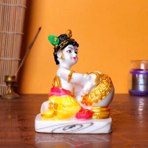 Handcrafted Krishna Idol | Laddu Gopal Statue | 11 cm (H) x 8 cm (L) x 6 cm (D) | Decorative Showpiece