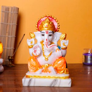Ganesh Idol | Lord Ganesha Murti for Home & Office | 12 cm (L) x 7 cm (D) x 17 cm (H) | Hindu God Statue - Image 1