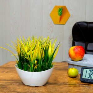 Grass Artificial Plant Showpiece for Home Decor (Plastic) – 7.5 Inch - Image 1