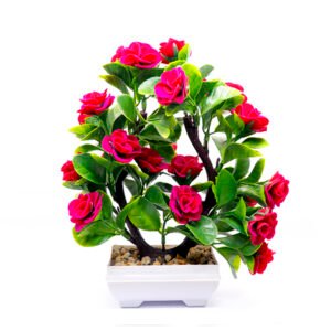 Pink Rose Artificial Plant Showpiece for Home Decor (Plastic) – 8 Inch - Image 2