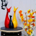 Lucky Deer Family Showpiece Set of 3 for Home Decor (Multicolor) Polyresin – 10 Inch