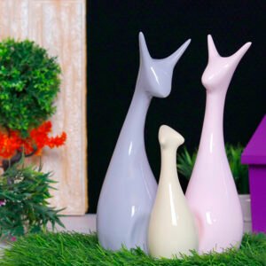 Lucky Deer Family Showpiece for Home Decor, Set of 3 (Multicolor) Polyresin – 10 Inch - Image 2