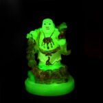 Radium Light Buddha Statue with Gold Coin Accents