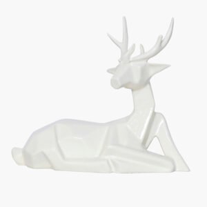 Sitting Deer Showpiece for Home Decor (Cream) Polyresin – 6.5 Inch - Image 2