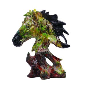 Tree Horse Head Showpiece for Home Decor (Multicolor) Polyresin – 9.5 Inch - Image 2