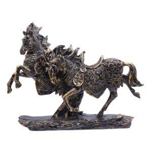 Running Two Horse Showpiece for Home Decor (Antique) Polyresin – 9.5 Inch