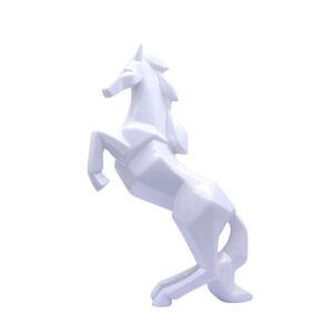 Hand Lifting Horse Showpiece for Home Decor (White) Polyresin – 10.5 Inch - Image 3