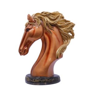 Horse Head Showpiece for Home Decor (Copper) Polyresin – 9 Inch - Image 3