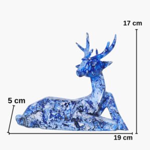 Sitting Deer Showpiece for Home Decor (Blue) Polyresin – 6.5 Inch - Image 2