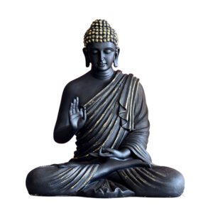 Meditation Big Buddha Showpiece for Home Decor (Black) Polyresin - 15 Inch - Image 2