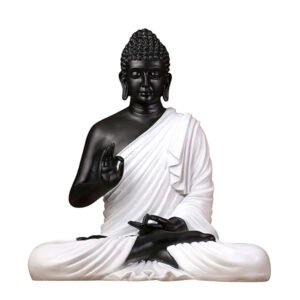 Meditation Big Buddha Showpiece for Home Decor (Black & Black) Polyresin - 15 Inch - Image 2