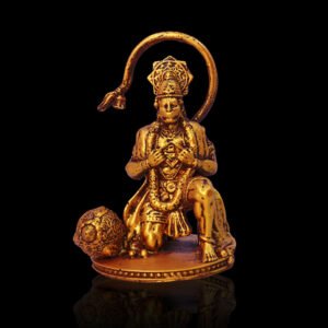 Lord Hanuman Idol Statue Especially for Car Dashboard (Golden) Polyresin - 4 Inch - Image 2