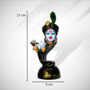 Flute Krishna Idol Showpiece for Home Decor (Black) Marble – 7 Inch - Image 3