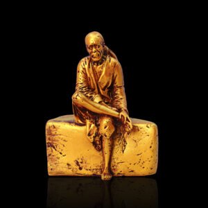 Shirdi Sai Baba Showpiece Idol Statue Especially for Car Dashboard (Golden) Polyresin - 4 Inch