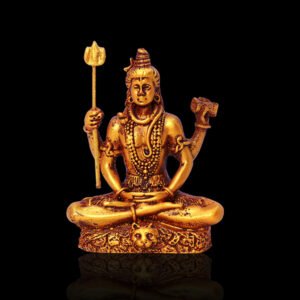 Lord Shiva Idol Statue Especially for Car Dashboard (Golden) Polyresin - 3 Inch - Image 2