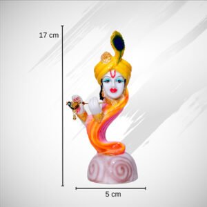 Flute Krishna Idol Showpiece for Home Decor (Multicolor) Marble – 7 Inch - Image 3