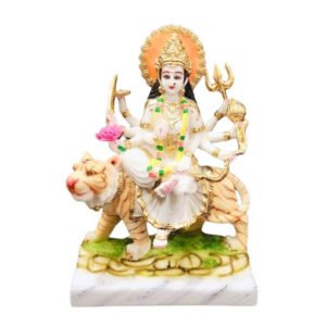 The idol of Maa Durga serves as an extraordinary symbol of prosperity. (Marble) - 15 inch - Image 3