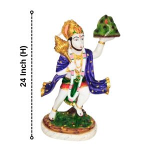 Lord Hanuman idol Sculpture Statue for Home Decor (Marble) – 24 Inch - Image 3