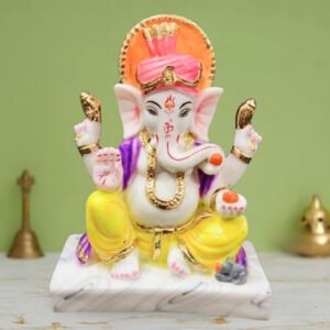 Lord Ganesha Idol Murti for Home & Office (Marble) - 8 Inch - Image 1