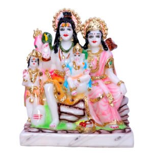 Shiv Parivaar Idol Showpiece for home & office (Marble) - 9 Inch - Image 2