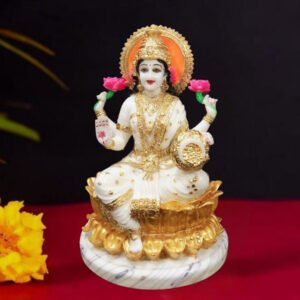 The idol of Goddess Maa Laxmi is a stunning representation of prosperity and wealth (Marble) - 15 Inch - Image 1