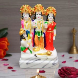 Exquisite Ram Darbar Marble Idol Showpiece for Home Decor (Marble)– 5 Inch