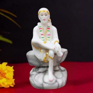 Sai Baba Idol Divine Marble Statue for Home & Office - 6 inch - Image 1