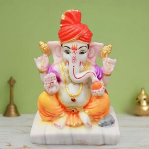 Lord Ganesh idol showpiece for home and office (Marble) -6 inch - Image 1