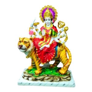 The idol of Maa Durga serves as an extraordinary symbol of prosperity. (Marble) - 24 inch - Image 2