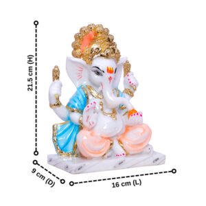 This exquisite Lord Ganesh idol showpiece idol for home & office (Marble) – 9 inch - Image 3