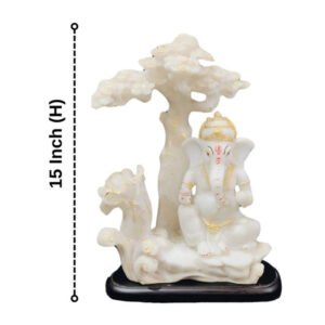 Lord Ganesh idol showpiece for home and office (Marble) -15 inch - Image 2