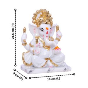 This exquisite Lord Ganesh idol showpiece idol for home & office (Marble) – 9 inch - Image 3