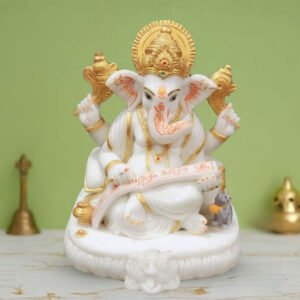Lord Ganesh idol showpiece for home and office (Marble) -15 inch - Image 1