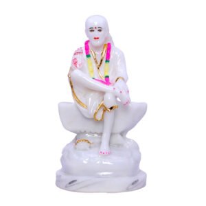 Shirdi Sai Baba Idol Statue for Home & Office (Marble) - 9 Inch - Image 2