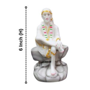 Sai Baba Idol Divine Marble Statue for Home & Office - 6 inch - Image 3
