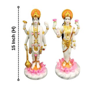 Sheshnag Vishnu Lakshmi Idol Showpiece for home & office (Marble) - 15 inch - Image 3
