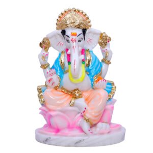 Lord Ganesh Idol Showpiece for home & office (Marble) - 9 inch - Image 2