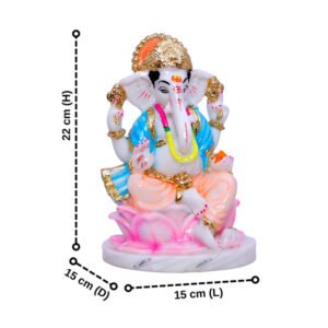 Lord Ganesh Idol Showpiece for home & office (Marble) - 9 inch - Image 3