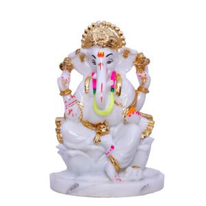 Lord Ganesh Idol Showpiece for home & office (Marble) - 9 inch - Image 2