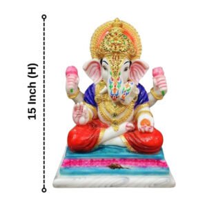 Lord Ganesh idol showpiece for home and office (Marble) -15 inch - Image 3