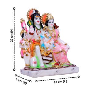Shiv Parivaar Idol Showpiece for home & office (Marble) - 9 Inch - Image 3