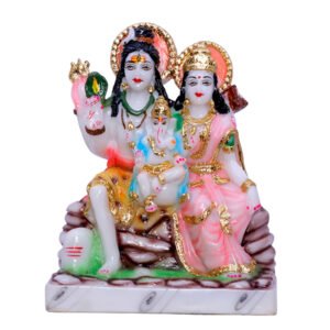 Shiv Parivar Idol Showpiece for home & office (Marble) - 9 Inch - Image 2