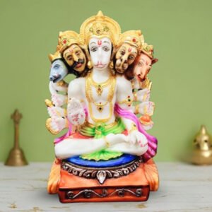 Lord Panchmukhi Hanuman Idol Marble Sculpture - 12 Inch - Image 1