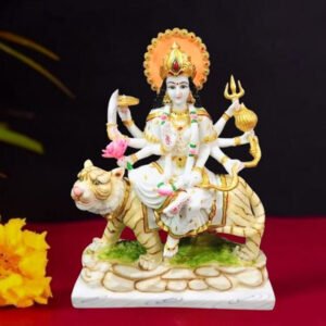 The idol of Maa Durga serves as an extraordinary symbol of prosperity (Marble) - 20 inch - Image 1