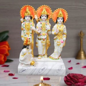 Exquisite Ram Darbar Marble Idol Showpiece for Home Decor (Marble)– 10 Inch