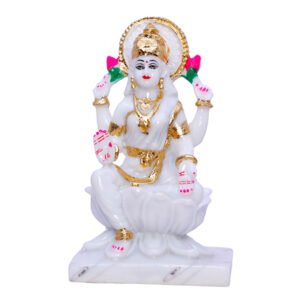 Divine Marble Goddess Maa Laxmi Idol – 7 Inch Showpiece for Study Room, Home & Office - Image 2