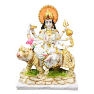 The idol of Maa Durga serves as an extraordinary symbol of prosperity (Marble) - 20 inch - Image 2