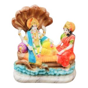 Sheshnag Vishnu Lakshmi Idol Showpiece for home & office (Marble) - 12 inch - Image 2