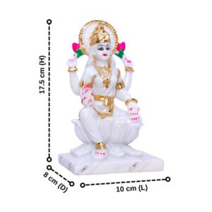 Divine Marble Goddess Maa Laxmi Idol – 7 Inch Showpiece for Study Room, Home & Office - Image 3